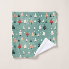 雪の多い冬の森の洗濯クロス ウォッシュタオル