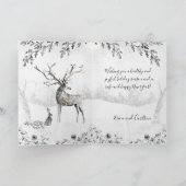 雪の多い冬の森林地帯トナカイと友人 シーズンカード (内部)