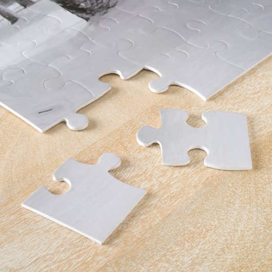 雪の多い冬の森 ジグソーパズル (側面)