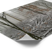 雪の多い冬の森 ポスター (角)