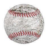 雪の多い冬の森 野球ボール (裏面)