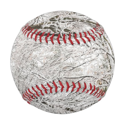 雪の多い冬の森 野球ボール (正面)