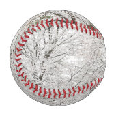 雪の多い冬の森 野球ボール (正面左)