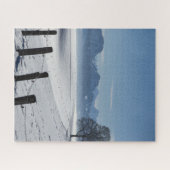 雪の多い冬の田舎の風景 ジグソーパズル (横)