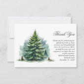 雪の多い冬の結婚森 サンキューカード (正面)