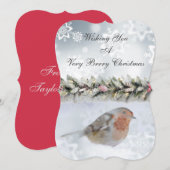 雪の多い冬の雪のごちそうクリスマス挨拶 シーズンカード (正面/裏面)