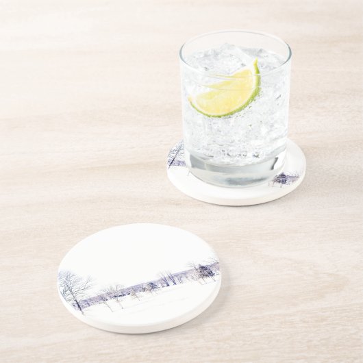 雪の多い冬の風景 コースター (側面)