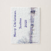 雪の多い冬の風景 ジグソーパズル (縦)