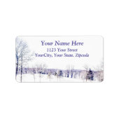 雪の多い冬の風景 ラベル (正面)