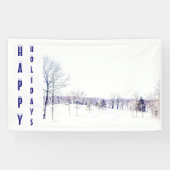 雪の多い冬の風景 横断幕 (横)