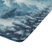 雪の多い冬山 カッティングボード (角)