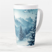 雪の多い冬山 カフェラテマグ (右アングル)