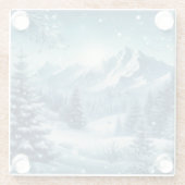 雪の多い冬山 ガラスコースター (裏面)