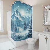 雪の多い冬山 シャワーカーテン (インサイチュ)