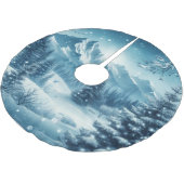 雪の多い冬山 ブラッシュドポリエステルツリースカート (アングル)