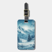 雪の多い冬山 ラゲッジタグ (正面縦)