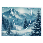 雪の多い冬山 ラージペーパーバッグ (裏面)