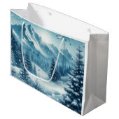 雪の多い冬山 ラージペーパーバッグ (正面アングル)