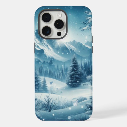 雪の多い冬山 iPhoneケース (裏面)