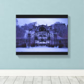 雪の多い冬門 キャンバスプリント (インサイチュ (ウッドフロア))