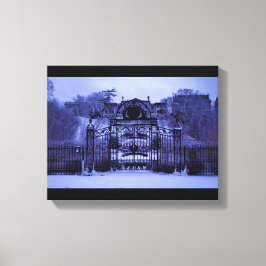 雪の多い冬門 キャンバスプリント