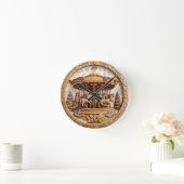 雪の多い回転木馬 ラウンド壁時計 (ホーム)