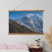 雪の多い山々で秋と冬 吊り下げ型タペストリー (寝室)