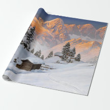 雪の多い山とクリスマスタウン