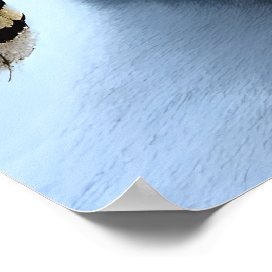 雪の多い山に座っているフクロウ | AIアートポスター ポスター (角)