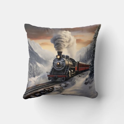 雪の多い山の中で練習する クッション (裏面)