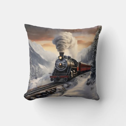 雪の多い山の中で練習する クッション (正面)