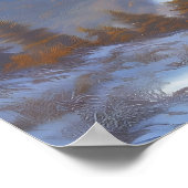 雪の多い山頂の景色 ポスター (角)