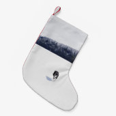 雪の多い平原の犬 スモールクリスマスストッキング (正面 (吊り時))