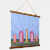 雪の多い忘れ町 吊り下げ型タペストリー (傾斜あり)