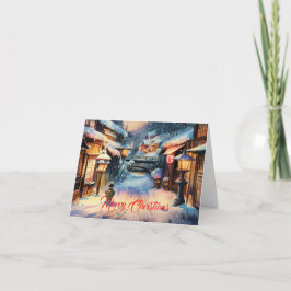 雪の多い村のクリスマス日本の シーズンカード