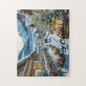 雪の多い村の魔法のクリスマスイブ ジグソーパズル (縦)