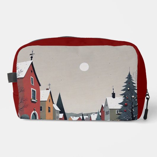 雪の多い村、飾クリスマス・トイレタリーバッグ ドップキット (正面)