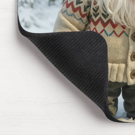 雪の多い森でキャンディーケーンを楽しむ格言 マウスパッド (コーナー)