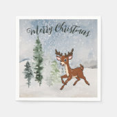 雪の多い森とベビー スタンダードカクテルナプキン (正面)