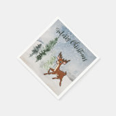 雪の多い森とベビー スタンダードカクテルナプキン (角)