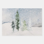 雪の多い森とベビー ラッピングペーパーシート (正面3)