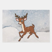 雪の多い森とベビー ラッピングペーパーシート (正面2)