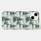 雪の多い森と松の木のクリスマスパターン Case-Mate iPhoneケース (裏面 (横))
