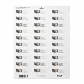 雪の多い森の中を馬のチームがそりに乗る ラベル (フルシート)