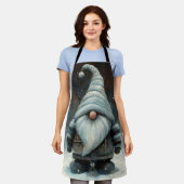 雪の多い森の冬の格言 エプロン (着用した状態)