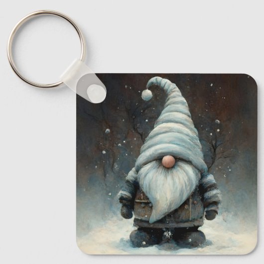 雪の多い森の冬の格言 キーホルダー (正面)