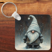 雪の多い森の冬の格言 キーホルダー (正面)