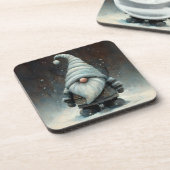 雪の多い森の冬の格言 コースター (左側)