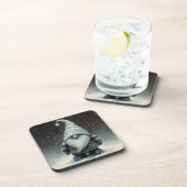 雪の多い森の冬の格言 コースター (右側)