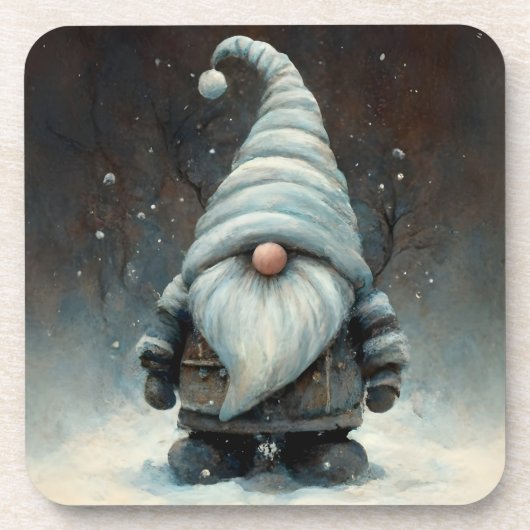 雪の多い森の冬の格言 コースター (正面)